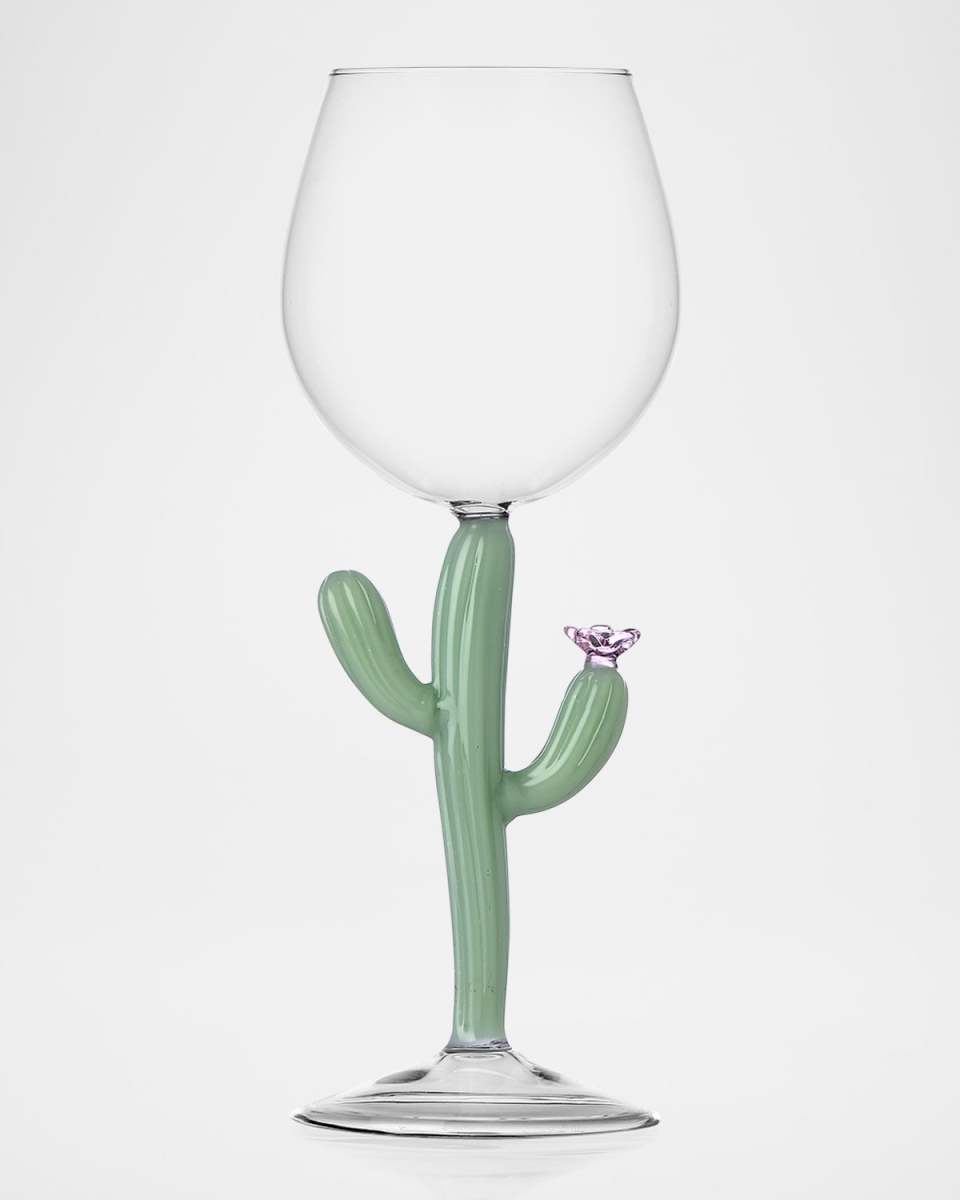 Desert Plants Cactus Wine Glass
